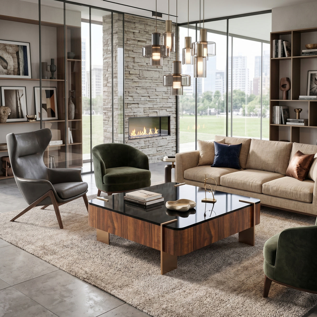 Square Walnut Cocktail Table | Oroa.com