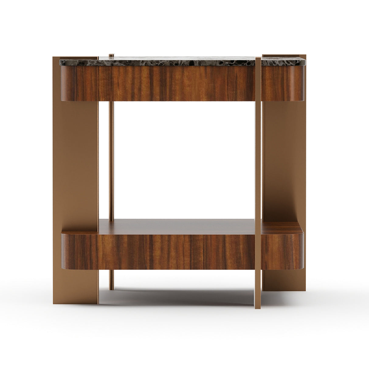 Smoked Walnut Square Side Table | Oroa.com