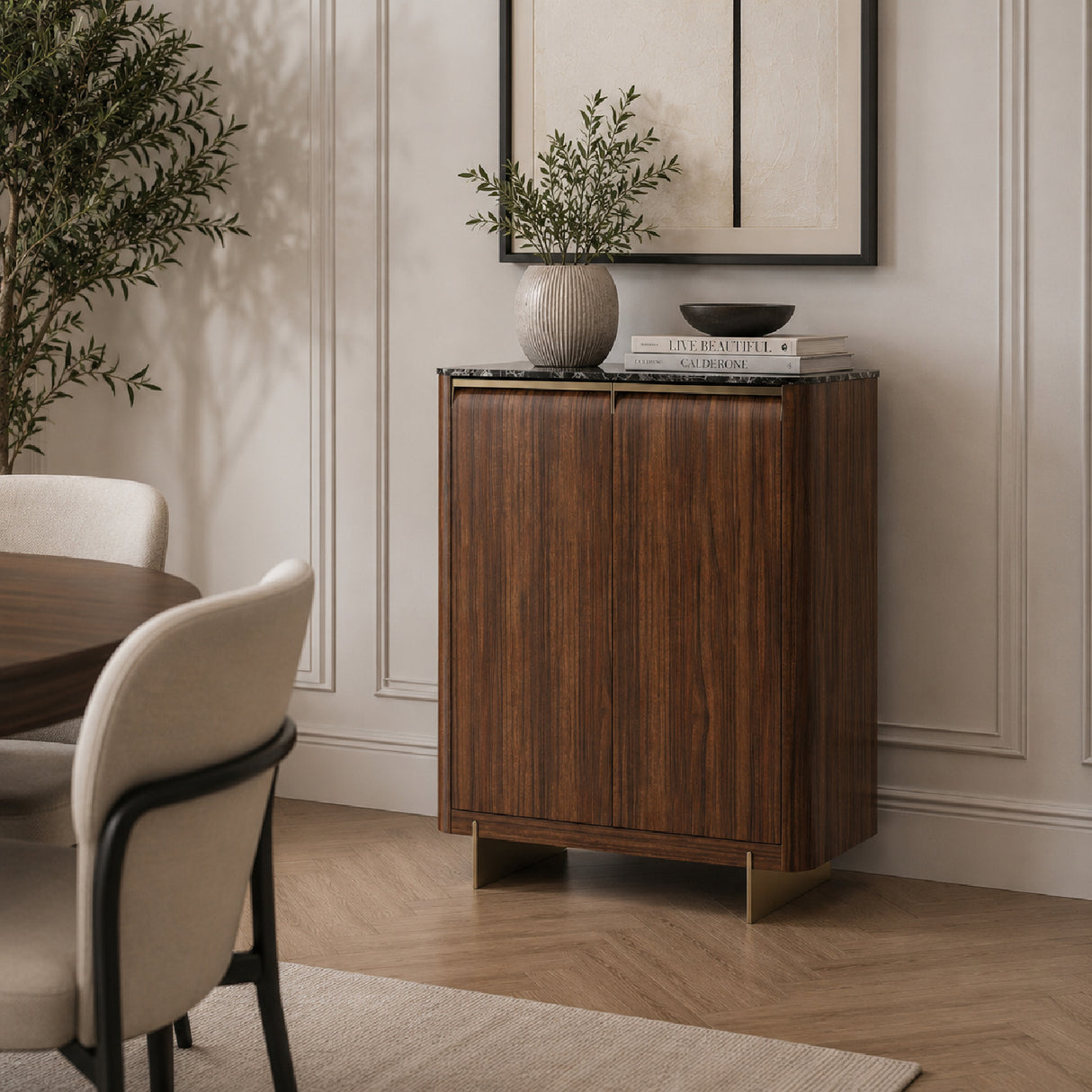 Smoked Walnut 2-Door Cabinet | Oroa.com