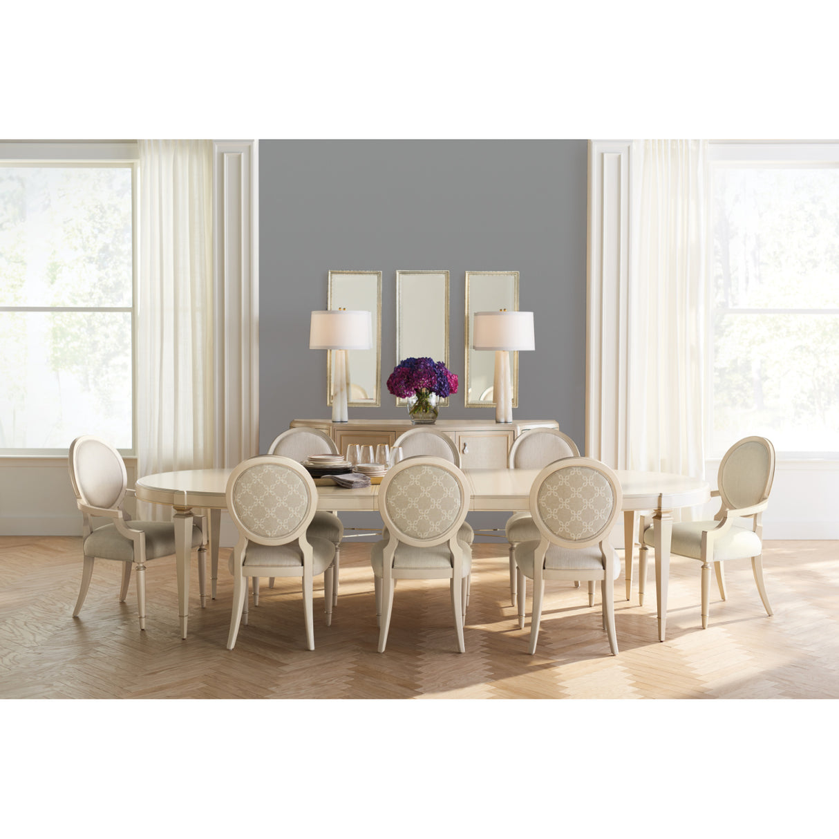 Modern furniture - White Round-Back Dining Chairs (2) - www.oroa.com | Oroa.com