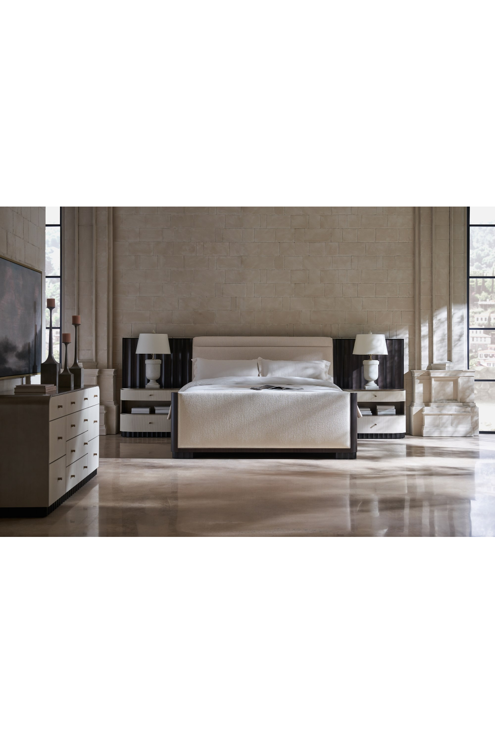 Cream Fluted Nightstand | Caracole Deep Sleep | Oroa.com