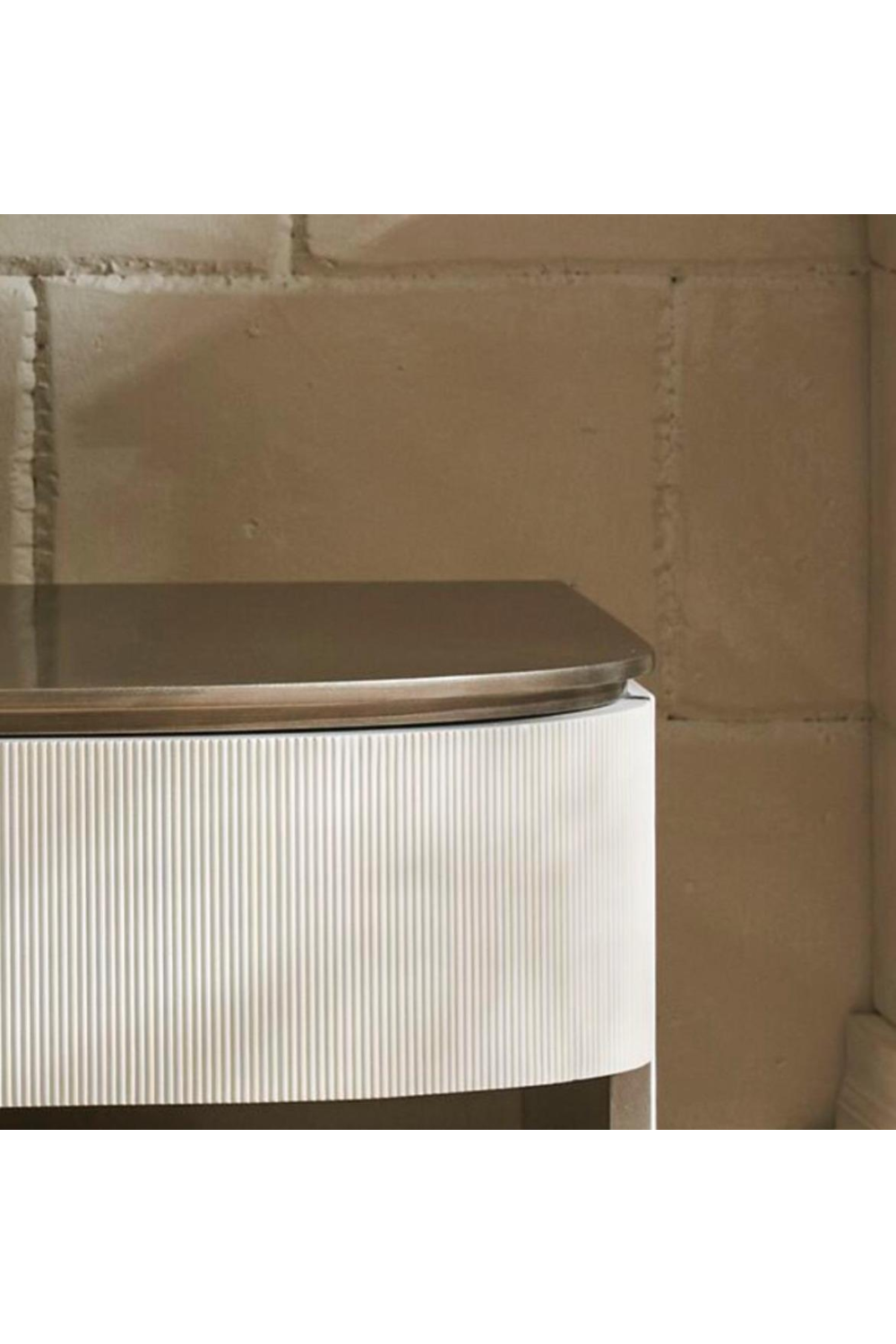 Cream Fluted Nightstand | Oroa.com