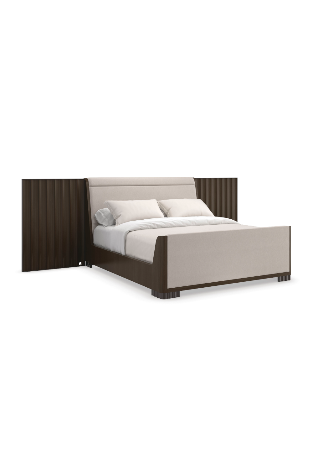 Dark Brown Modern Bed | Caracole Slow Wave | Oroa.com