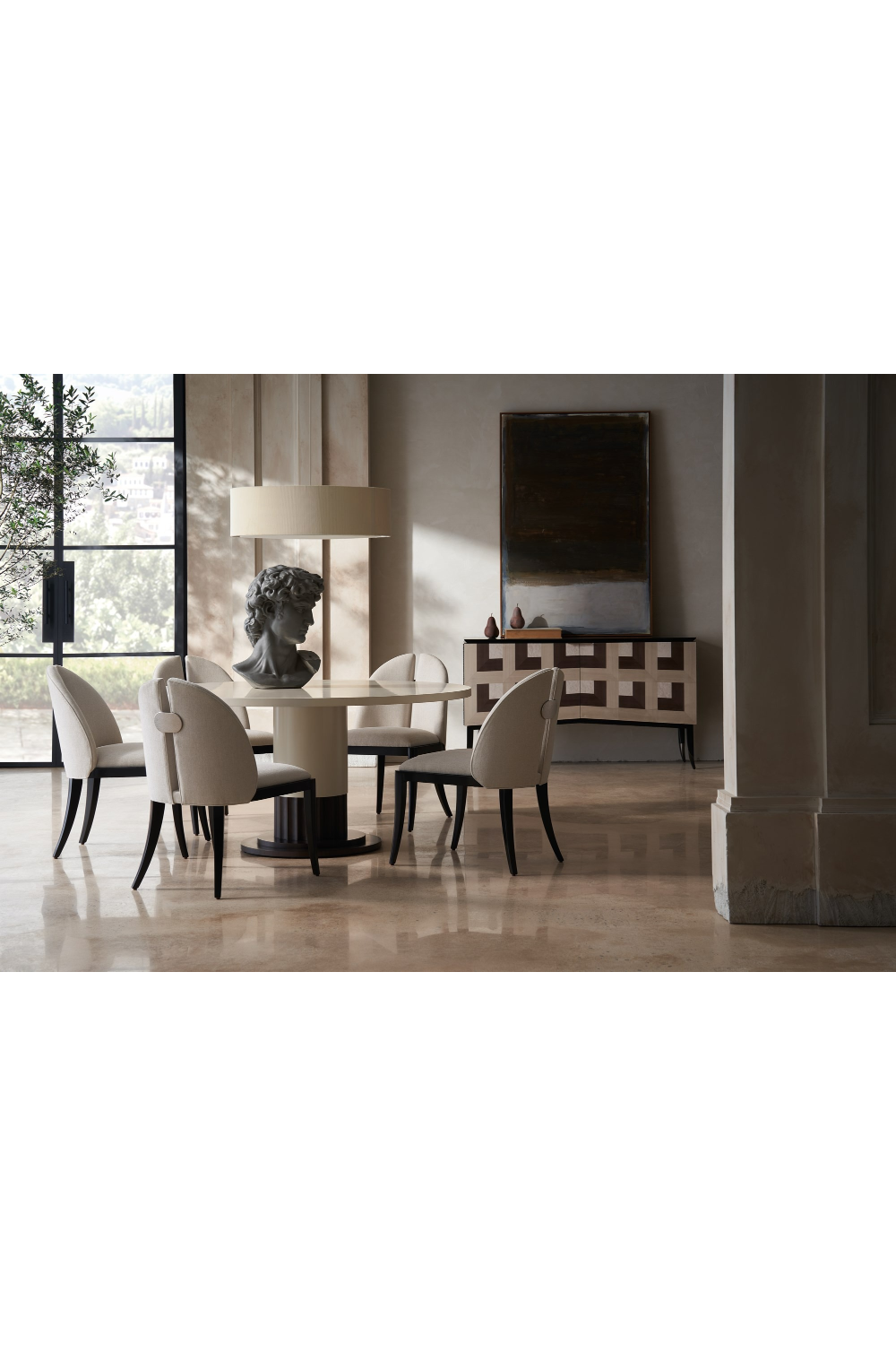 Round Pedestal Dining Table | Caracole Dorian | Oroa.com
