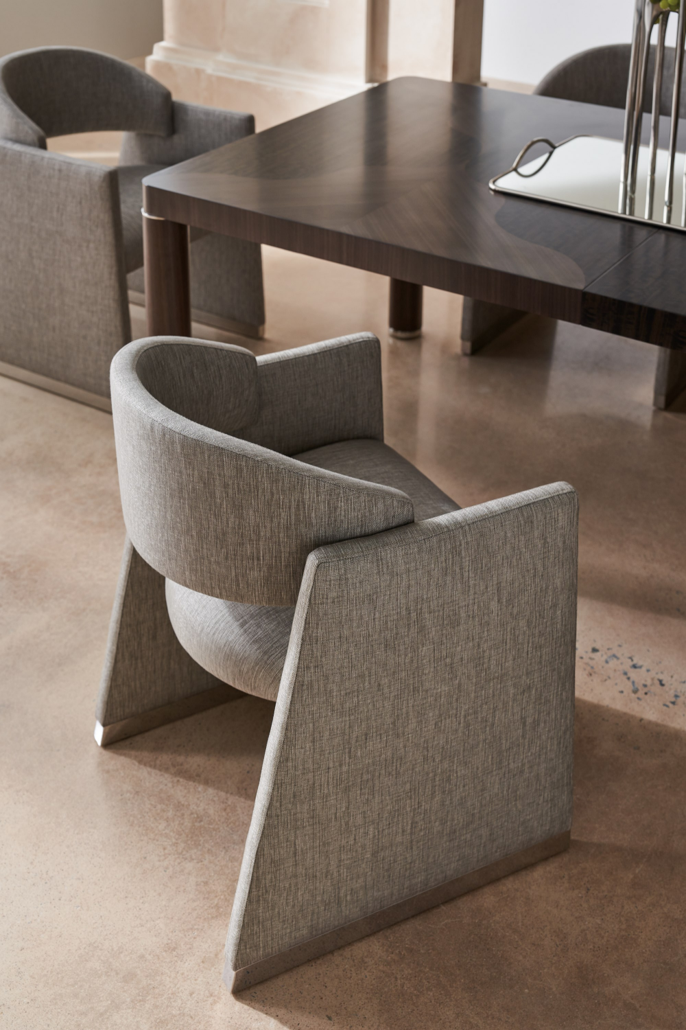 Gray Geometrical Dining Chair | Caracole Polish Off | Oroa.com