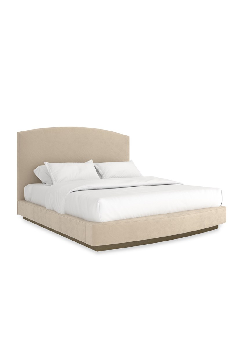 Cream Suede King Bed | Oroa.com