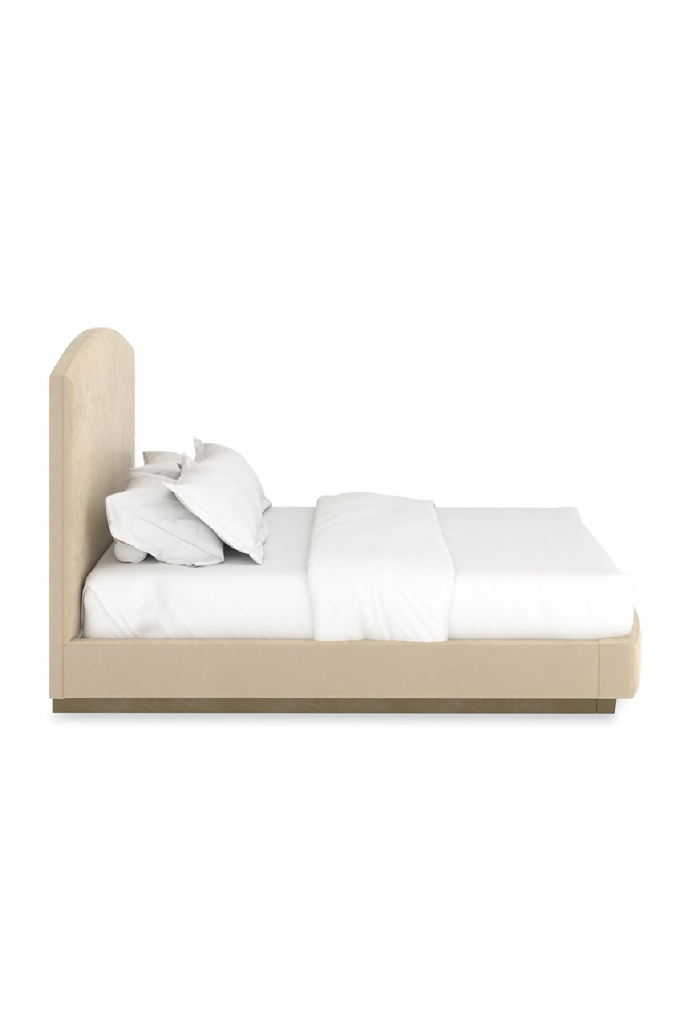 Cream Suede King Bed | Oroa.com