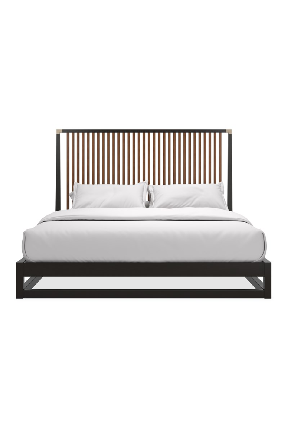 Slatted Oak King Bed | Caracole Pinstripe | Oroa.com