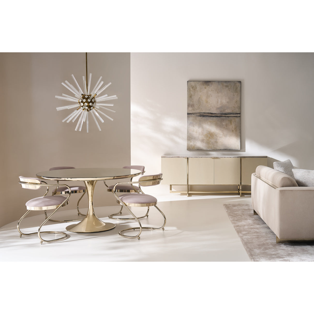 Mirror Top Round Dining Table | Oroa.com