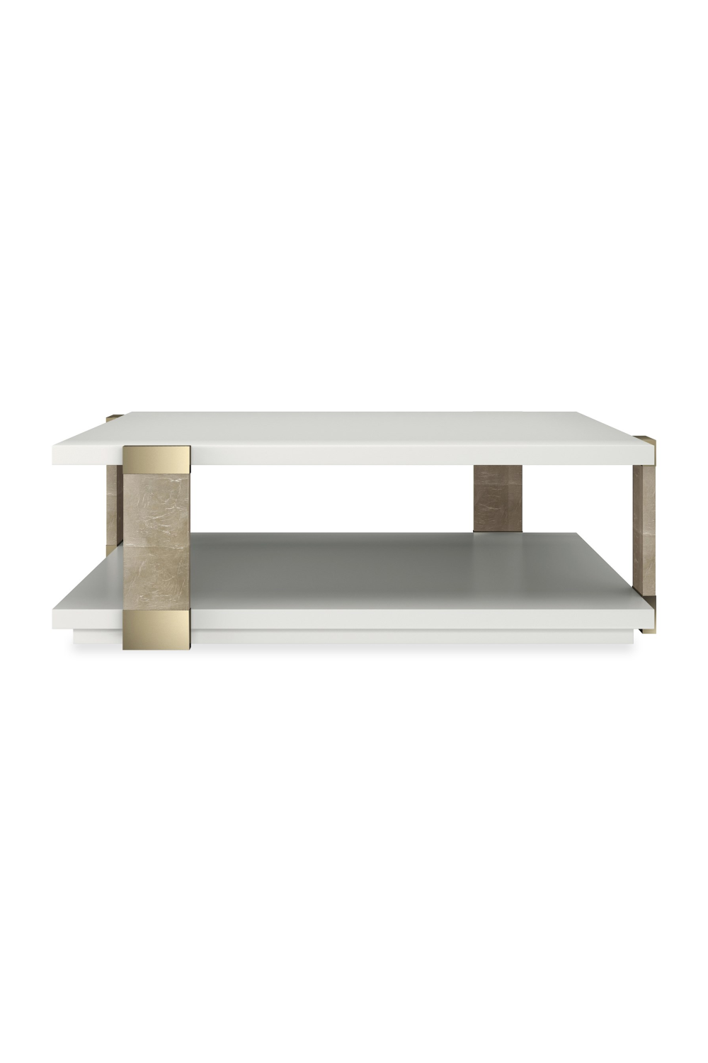 Gold Accent Square Coffee Table | Caracole I'll Take The Corner | Oroa.com