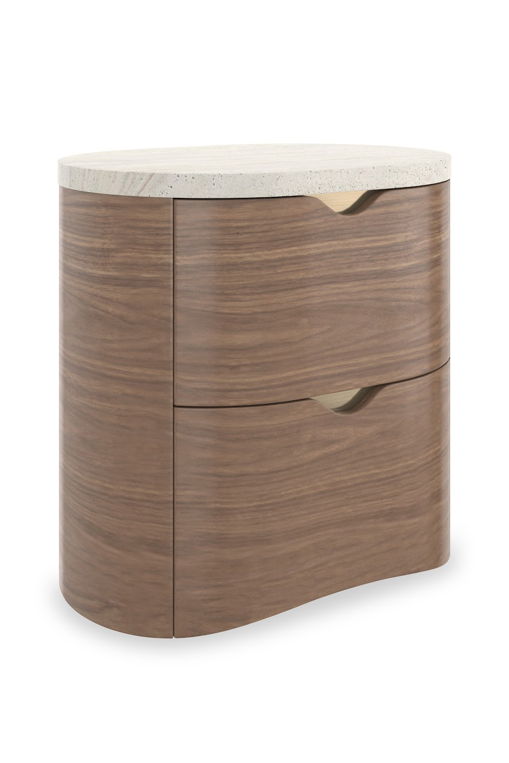 Travertine Top 2-Drawer Nightstand | Oroa.com