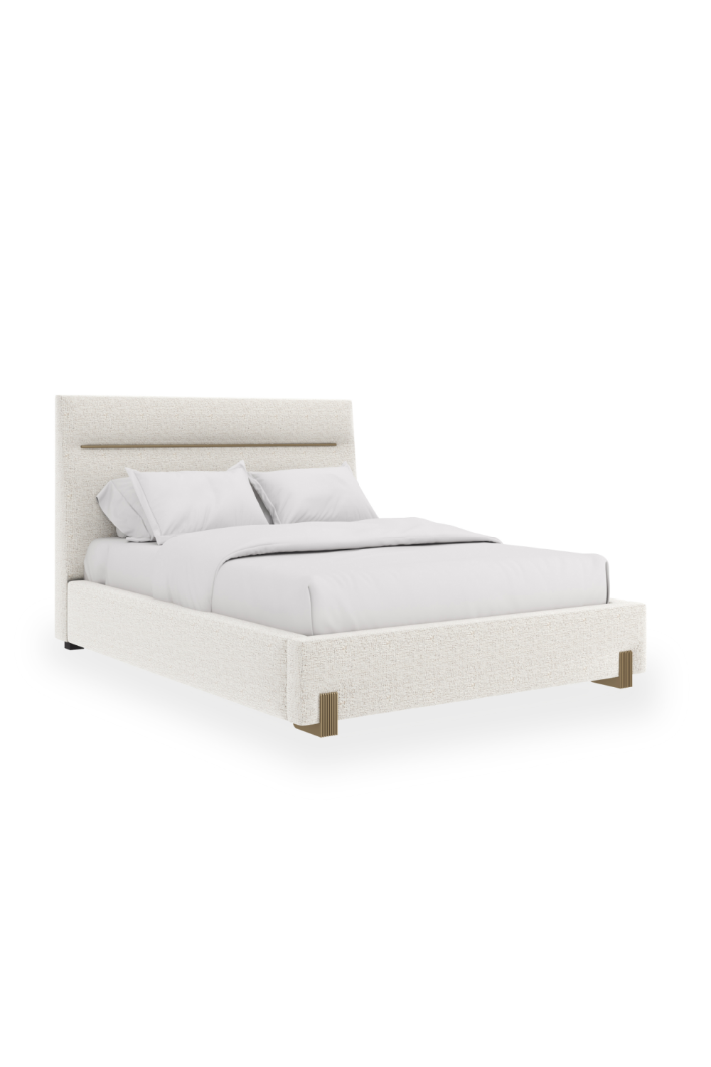 White Woven Upholstered Bed | Caracole Counter Balance | Oroa.com
