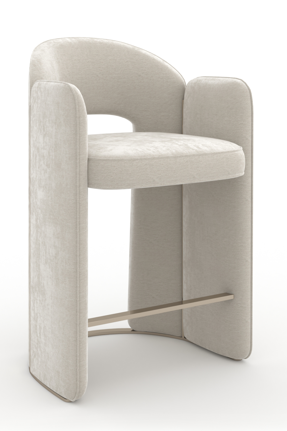 White Velvet Counter Stool | Caracole Overlap | Oroa.com