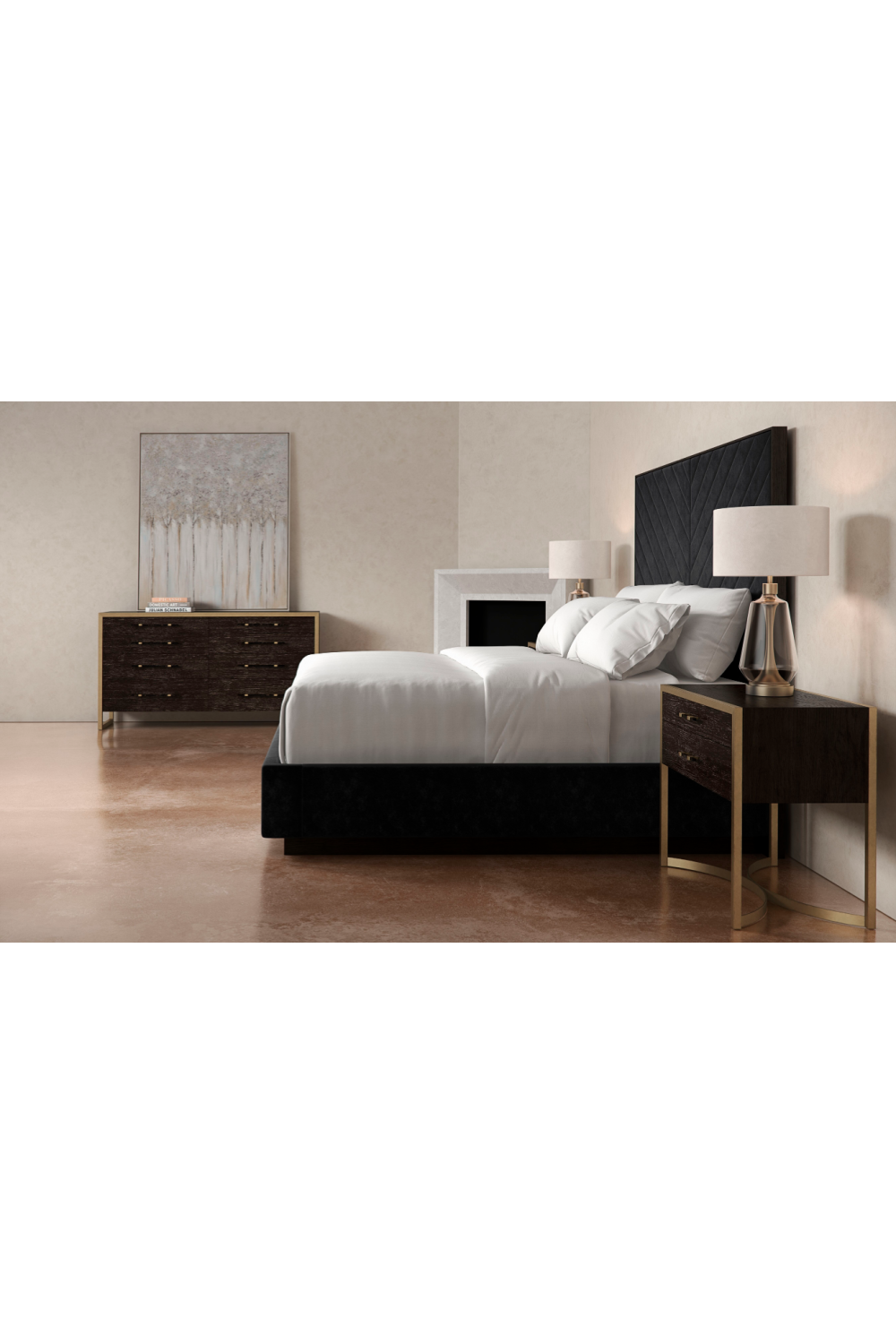 Black Channel-Tufted Bed | Caracole Meet U In The Middle | Oroa.com