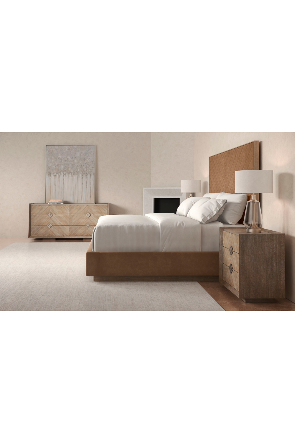 Brown Channel-Tufted Bed | Caracole Meet U In The Middle | Oroa.com