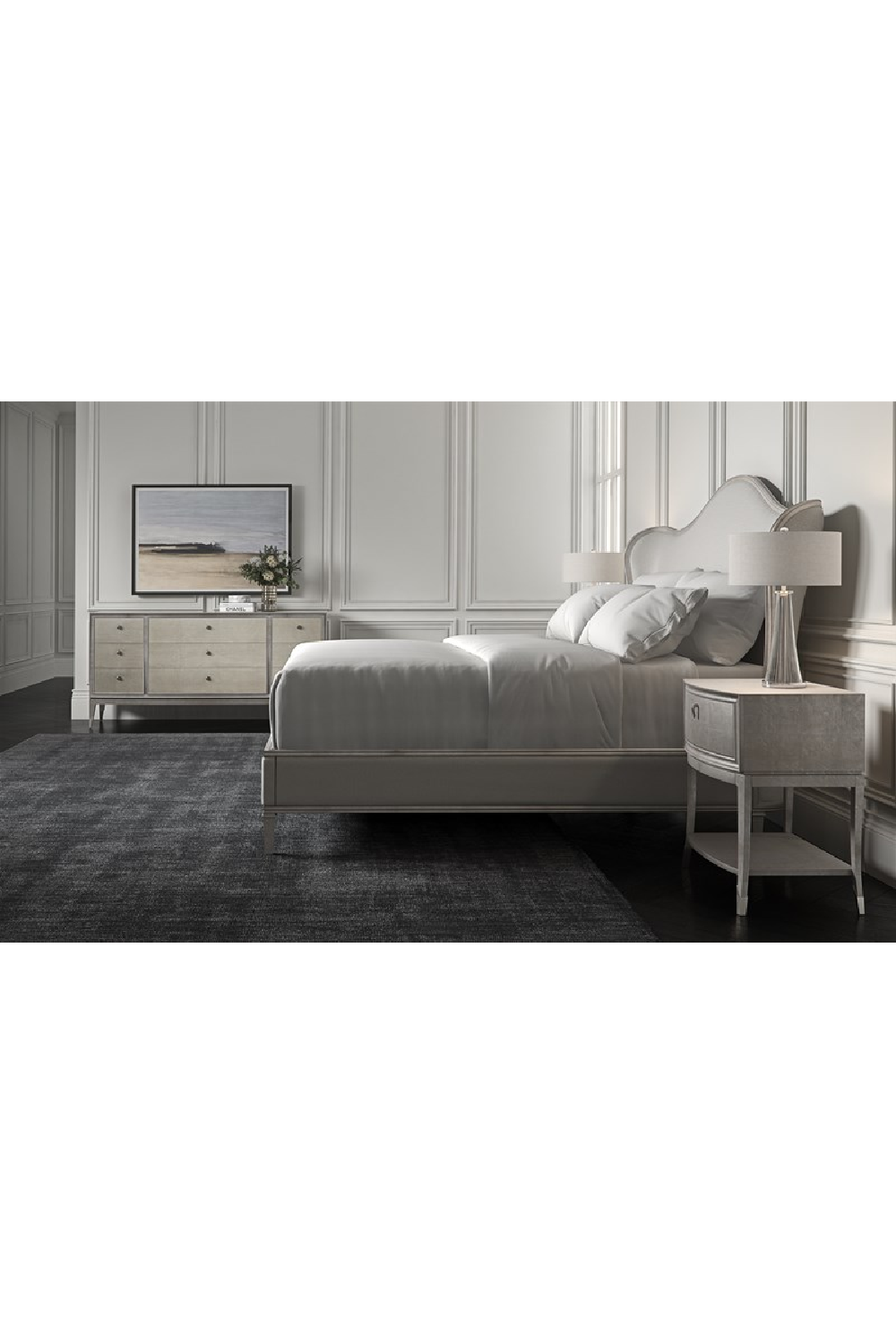 Camelback Upholstered King Bed | Caracole Bedtime Beauty | Oroa.com