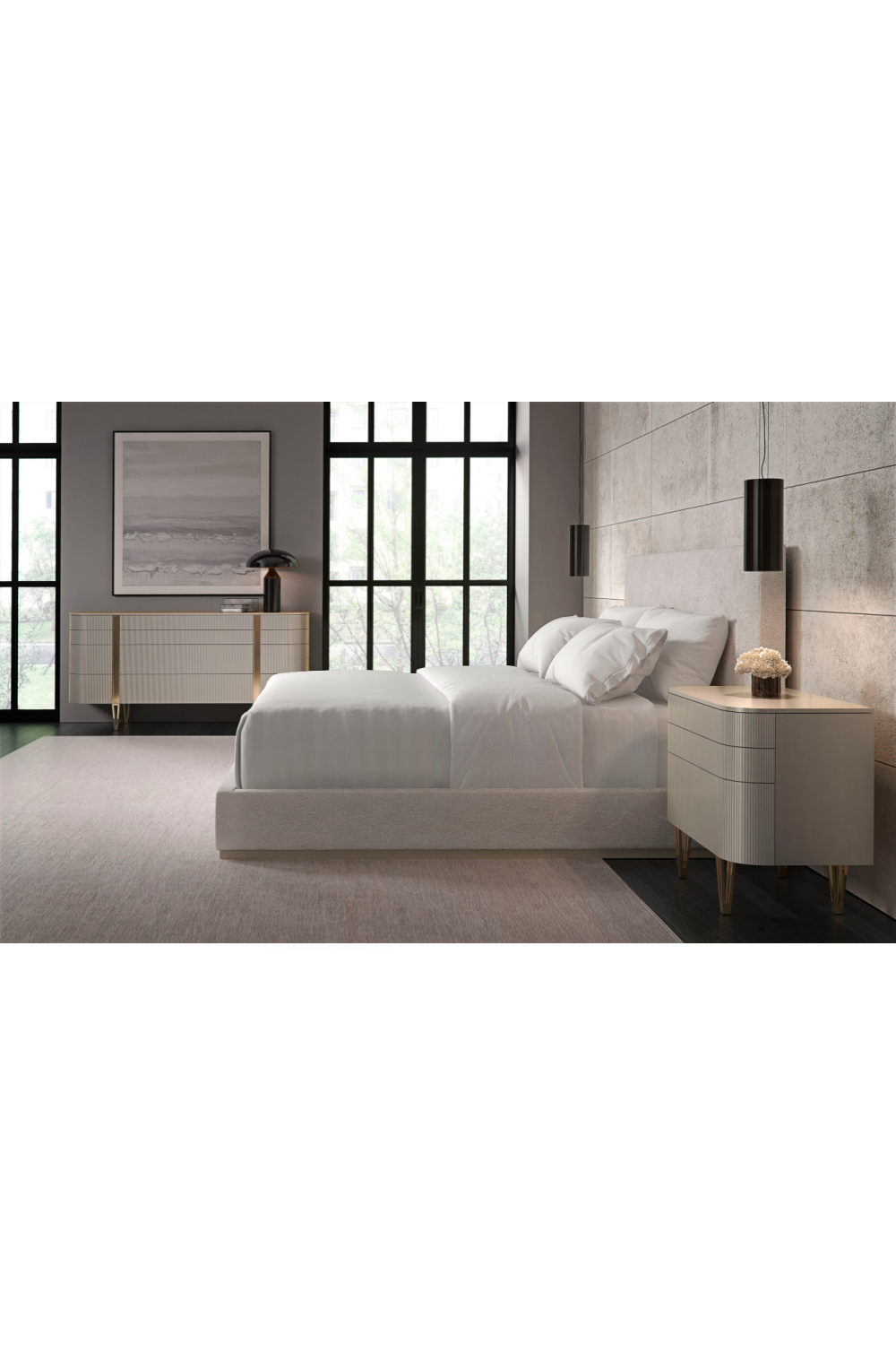 Cream Upholstered King Bed | Caracole Boutique | Oroa.com