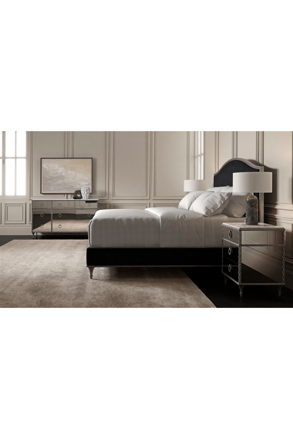 Camelback Platform King Bed | Caracole Fontainebleau | Oroa.com