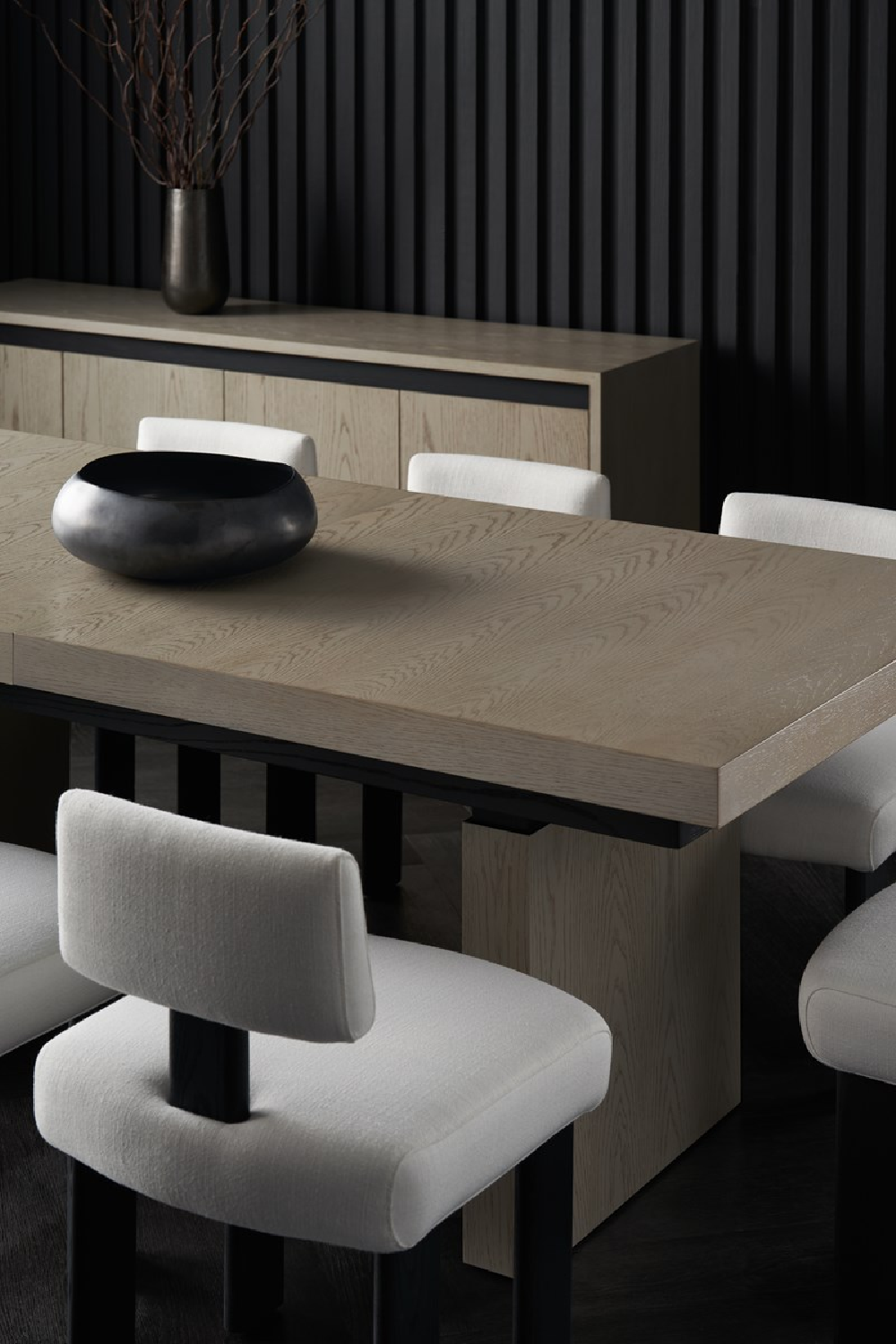 White Linen Modern Dining Chair | Caracole Perry | Oroa.com