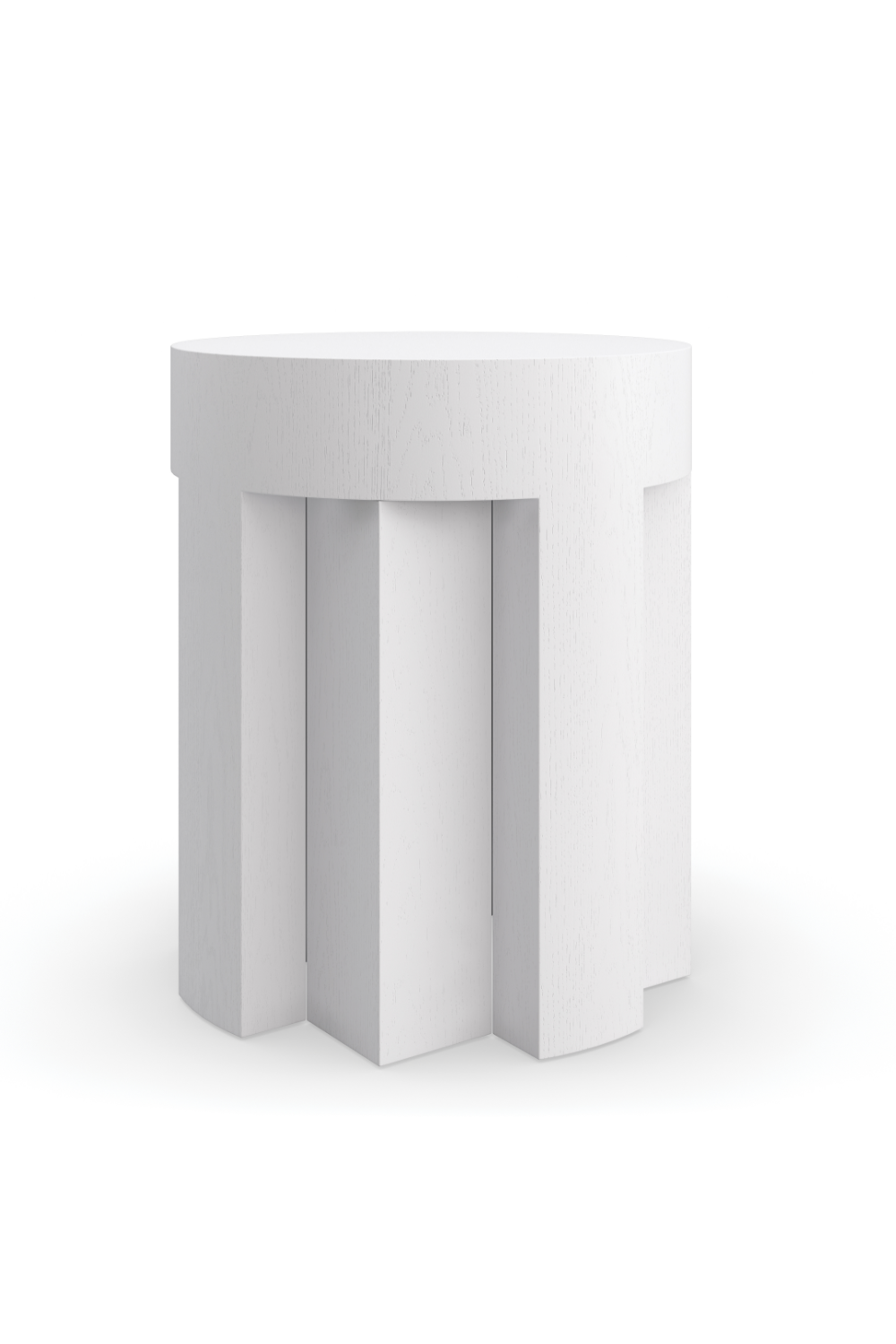 White Faceted Side Table | Caracole Eli | Oroa.com