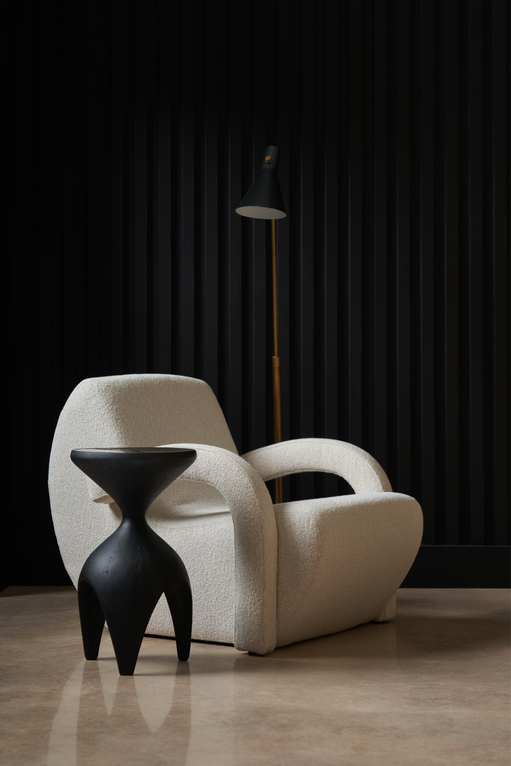 White Boucle Accent Chair | Oroa.com