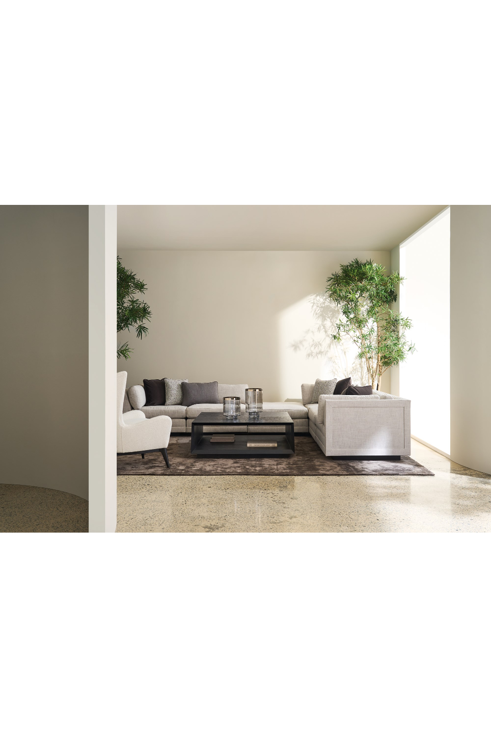 Beige Woven Ottoman | Caracole Fusion | Oroa.com