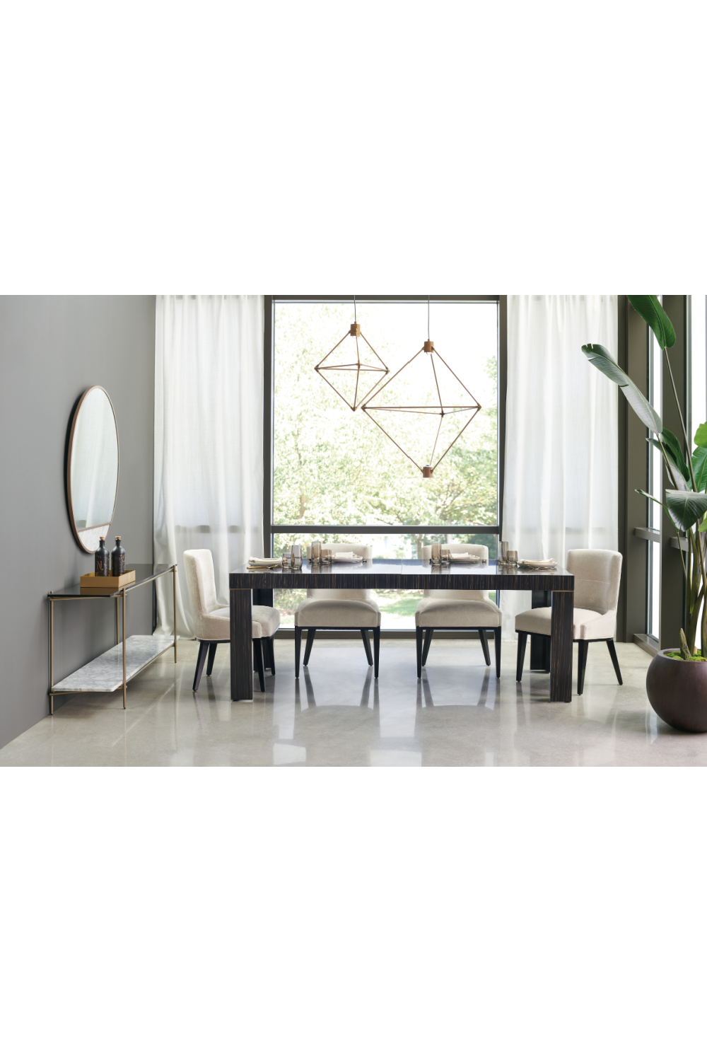 Striated Wood Extendable Dining Table | Caracole Edge | Oroa.com