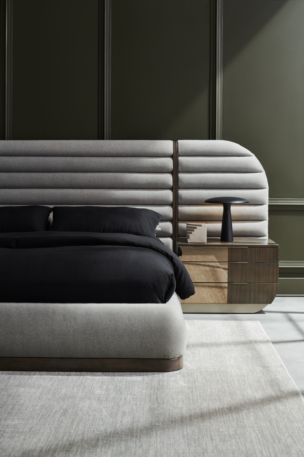 Gray Channeled Bed Side Panels | Caracole La Moda | Oroa.com