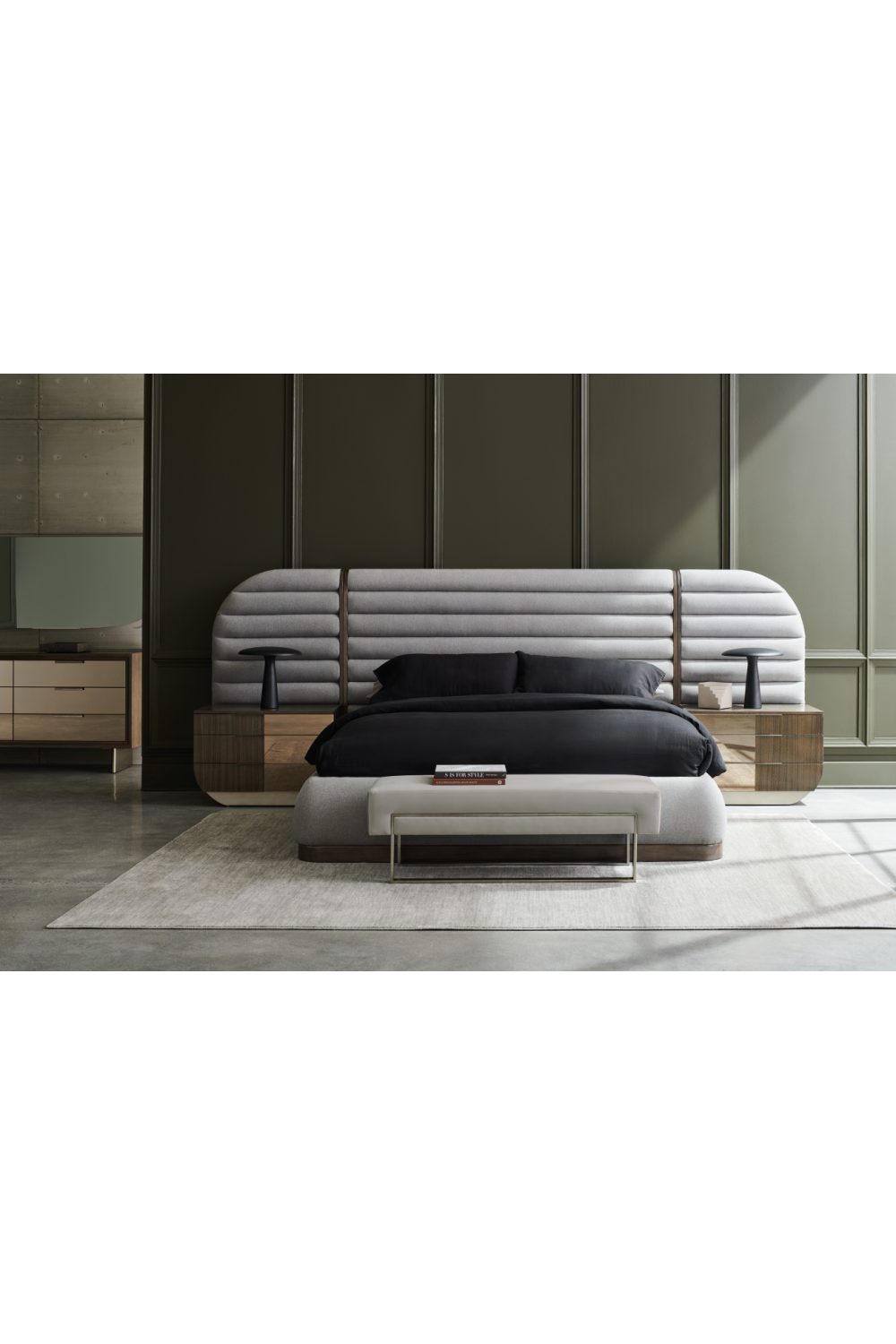 Gray Channeled Bed Side Panels | Caracole La Moda | Oroa.com