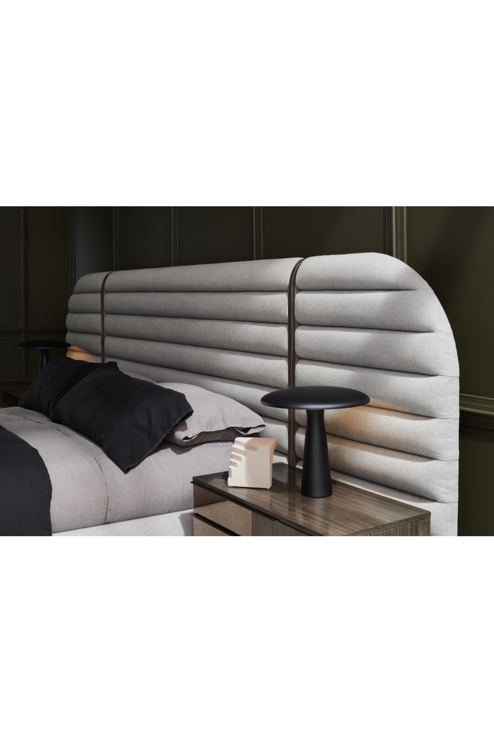 Gray Channeled Bed Side Panels | Oroa.com