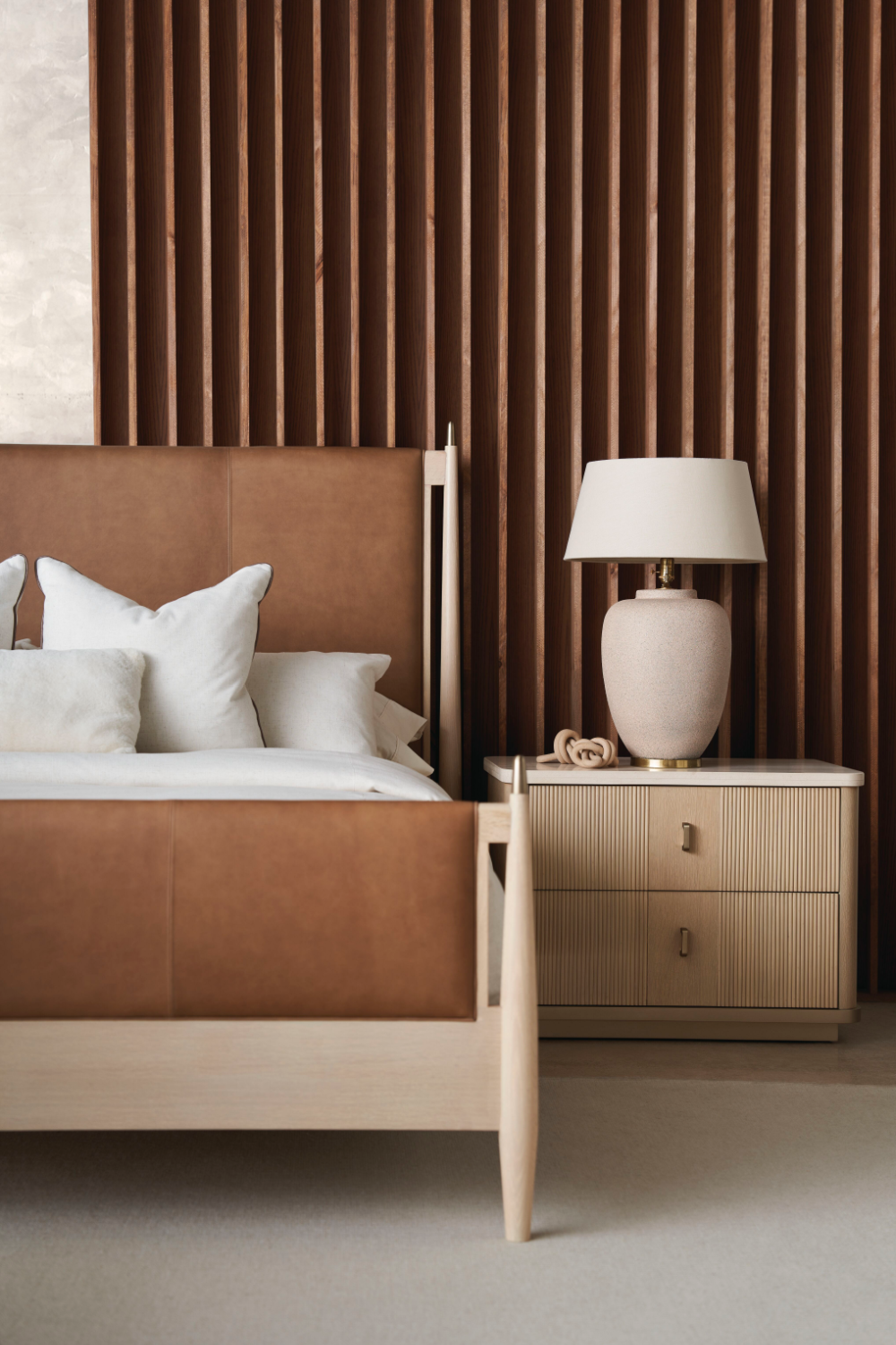 Brown Leather Bed | Oroa.com