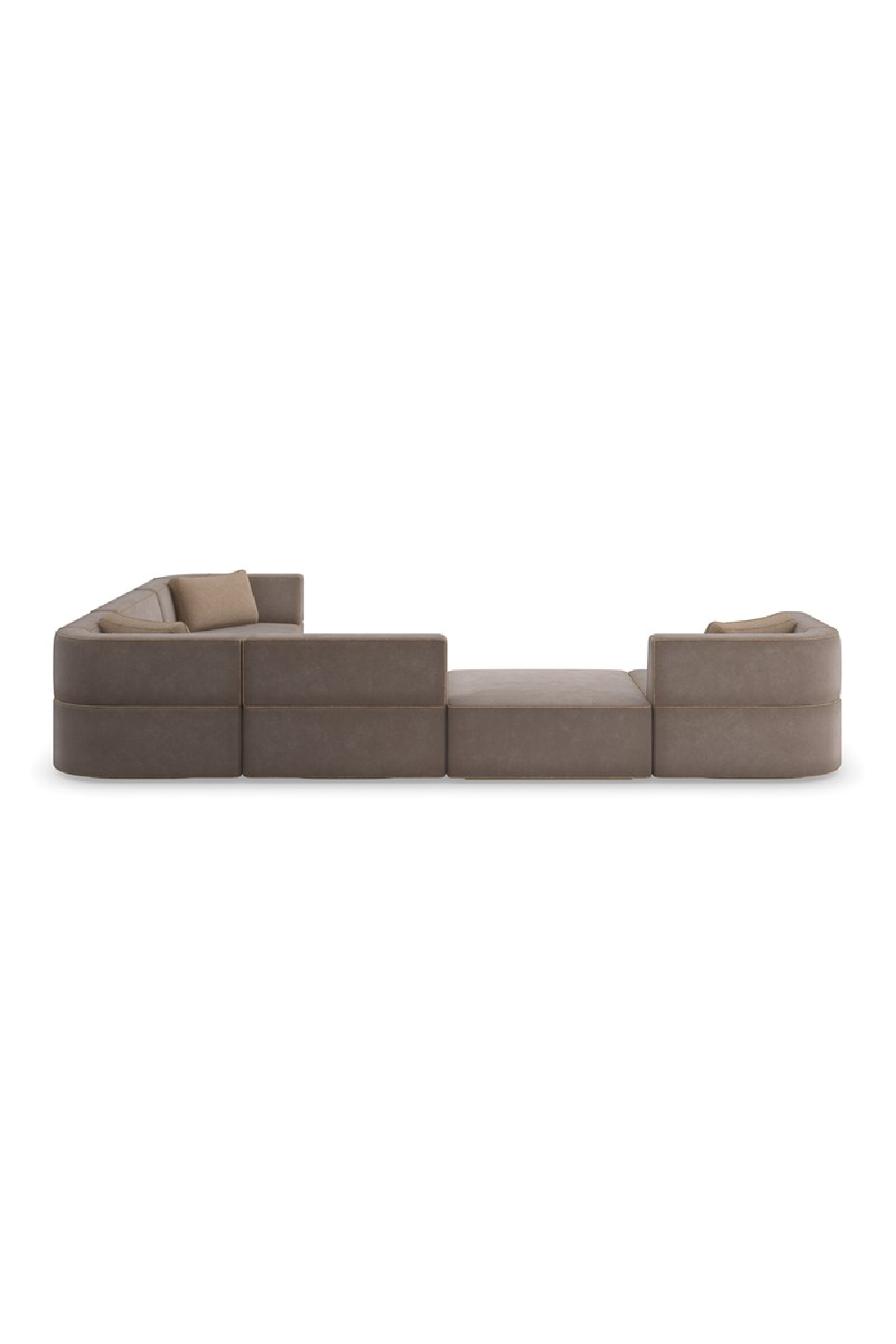 Brown Welted Sectional Sofa | Caracole Marbella | Oroa.com