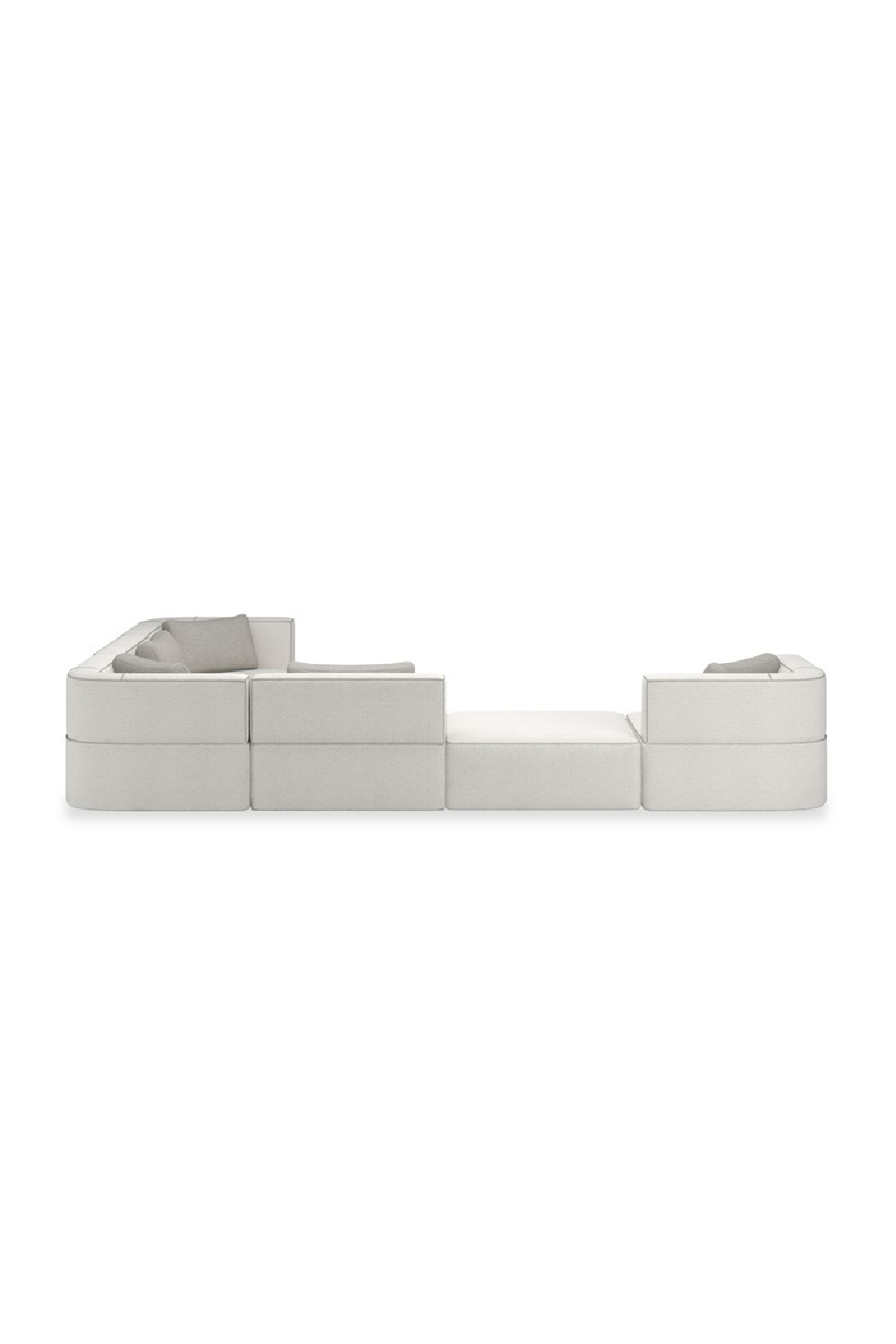 White Welted Sectional Sofa | Caracole Marbella | Oroa.com