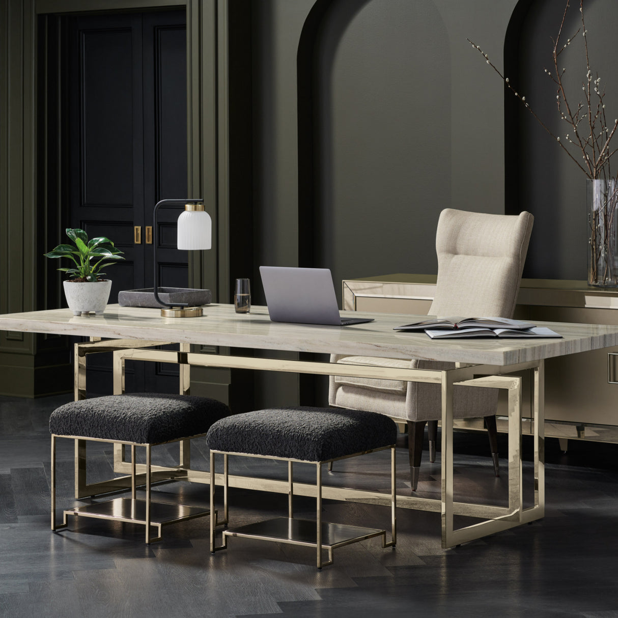 Square Shearling Ottoman | Oroa.com