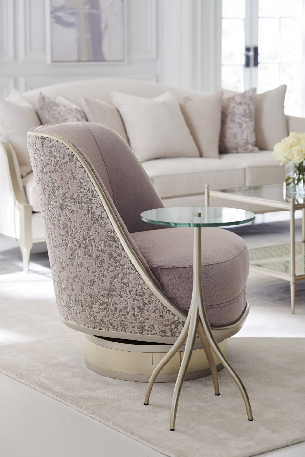 Velvet Back Swivel Chair | Oroa.com