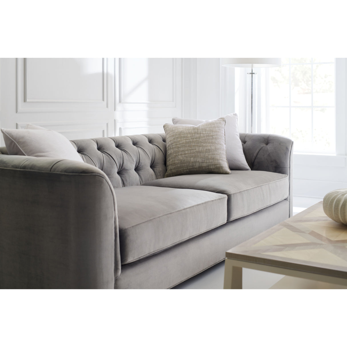 Gray Tufted Sofa | Oroa.com
