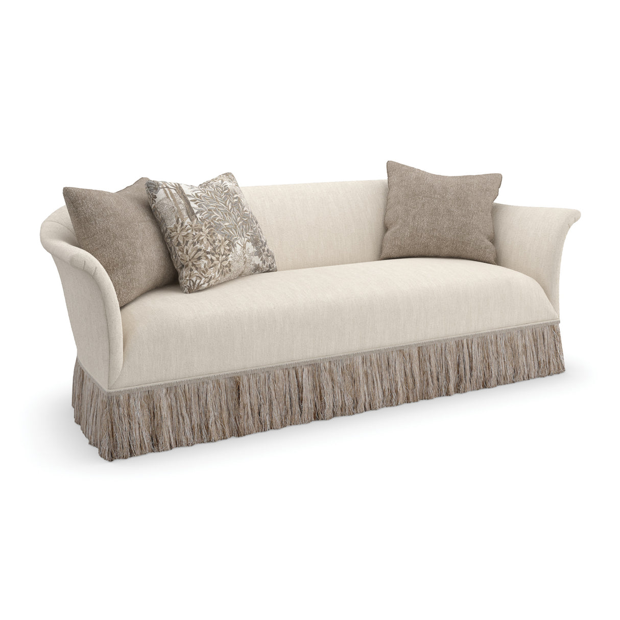 Fringed Skirt Beige Sofa | Oroa.com