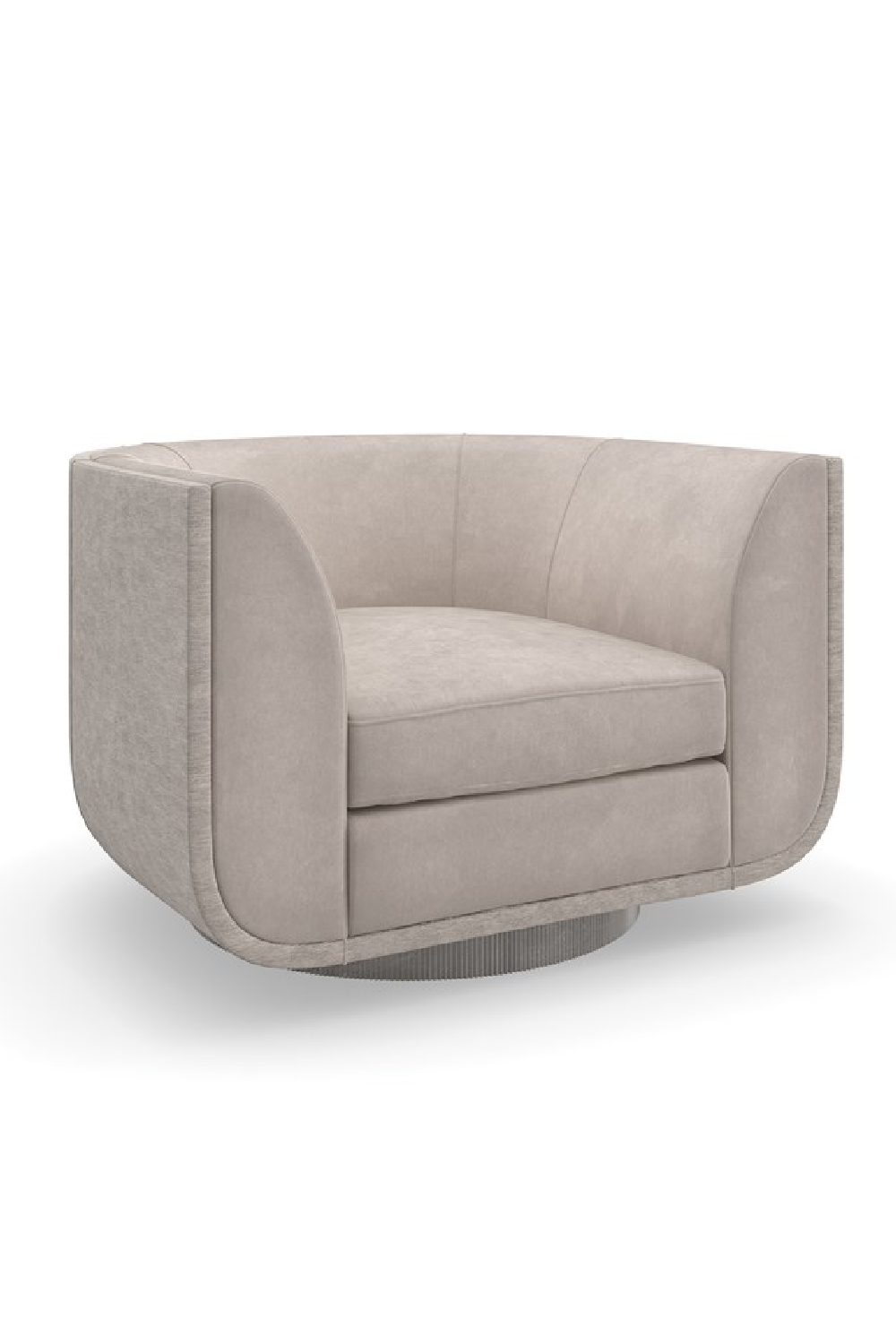 Taupe Velvet Swivel Lounge Chair | Caracole Clipper | Oroa.com