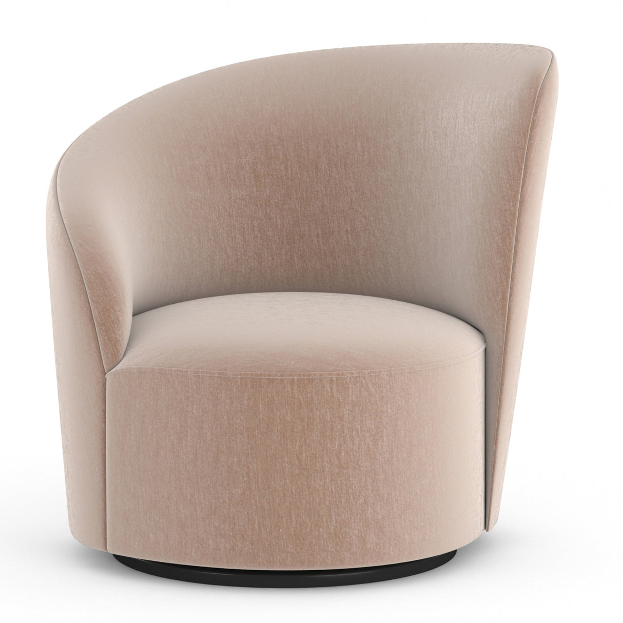 Taupe Velvet Left-Armed Swivel Chair | Oroa.com