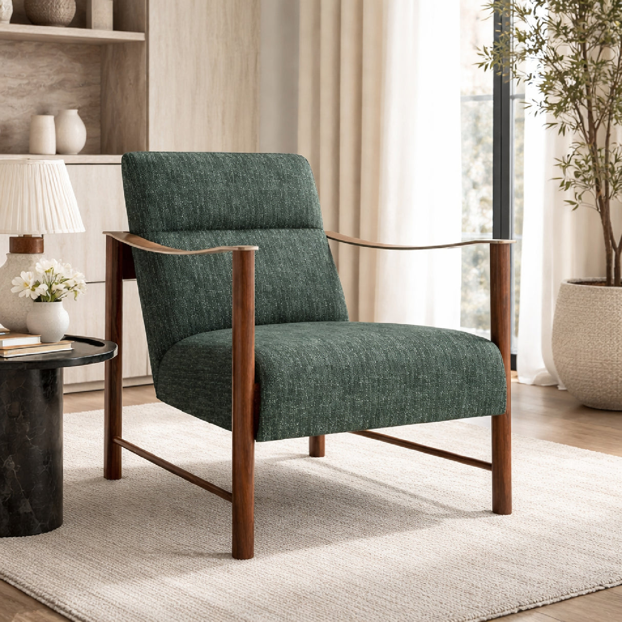 Eucalyptus Linen Accent Chair | Oroa.com