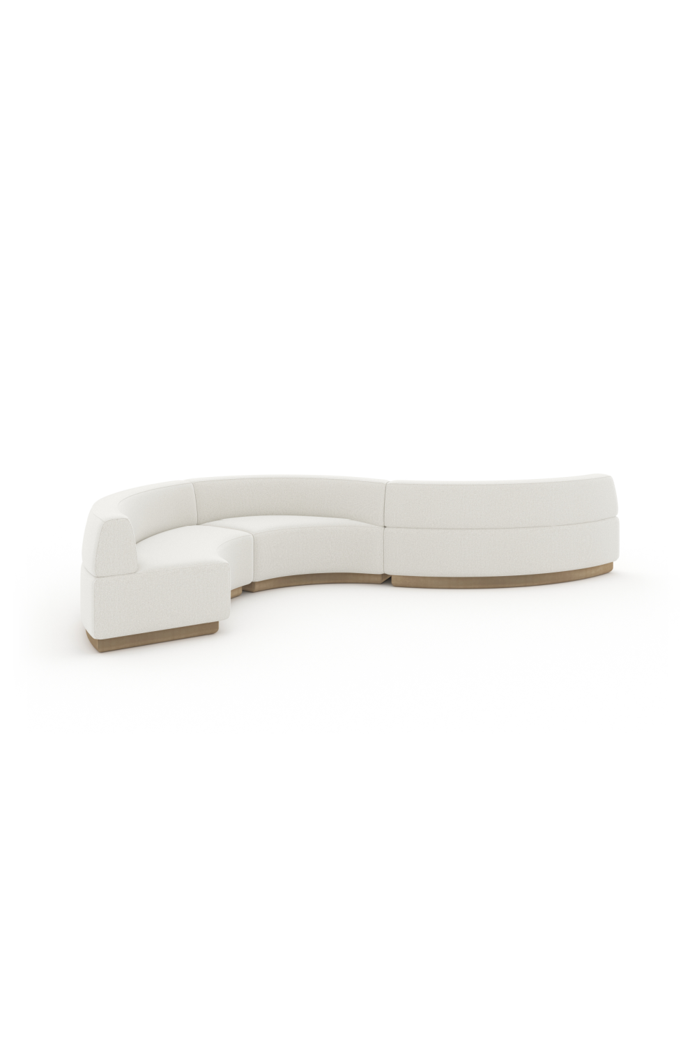 White Curved Armless Loveseat | Caracole Crescent | Oroa.com