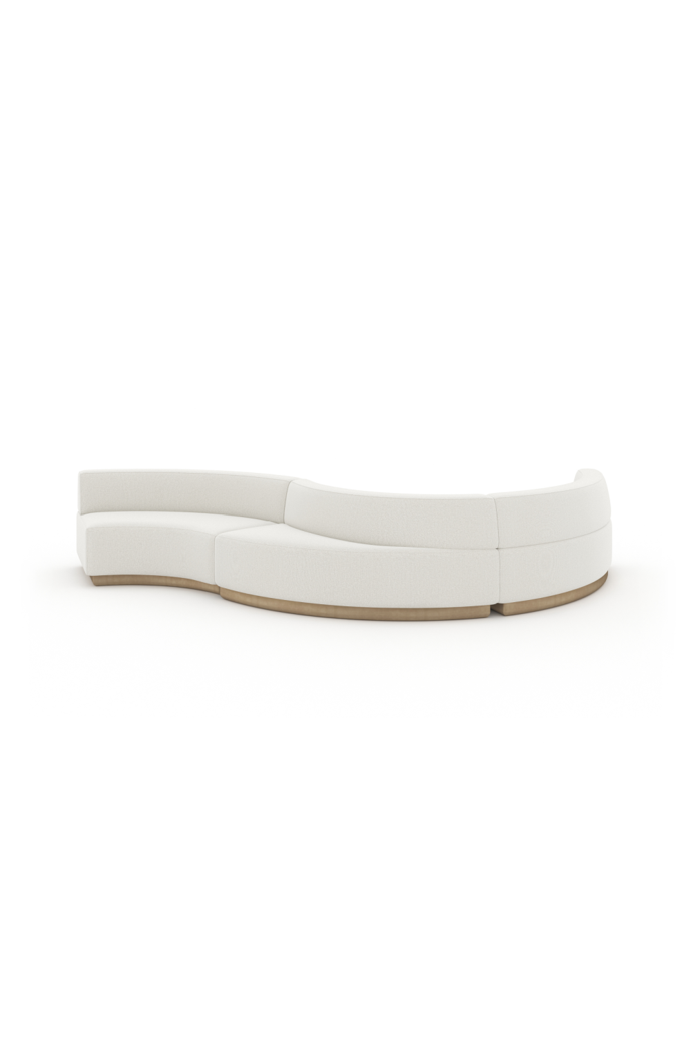 White Curved Armless Loveseat | Caracole Crescent | Oroa.com