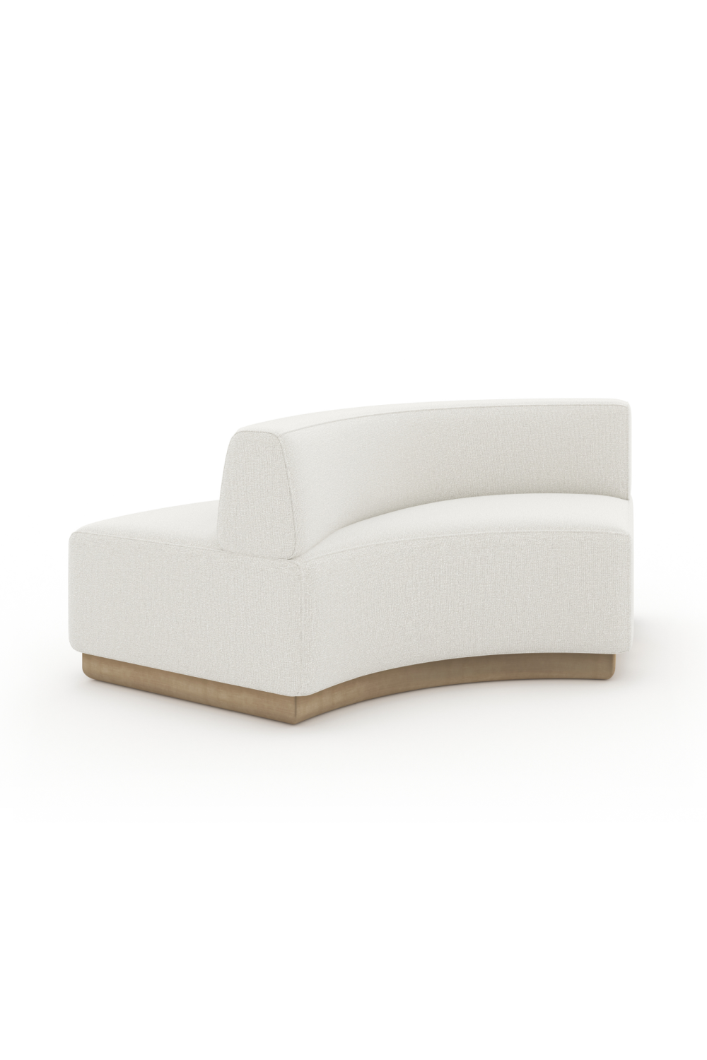 White Curved Armless Loveseat | Caracole Crescent | Oroa.com