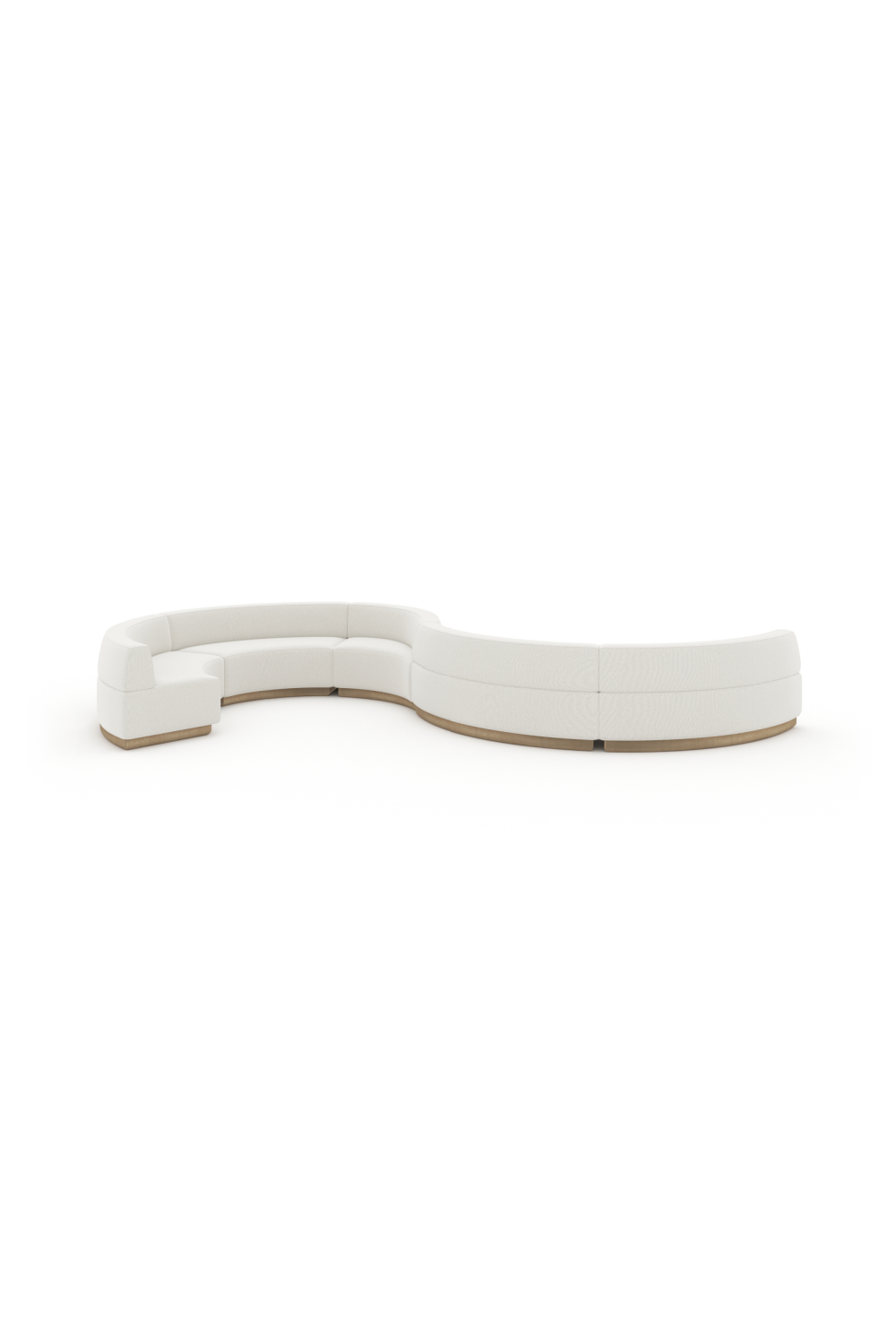 White Curved Armless Loveseat | Caracole Crescent | Oroa.com