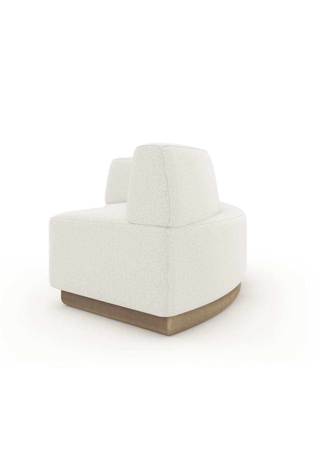 White Curved Armless Loveseat | Caracole Crescent | Oroa.com