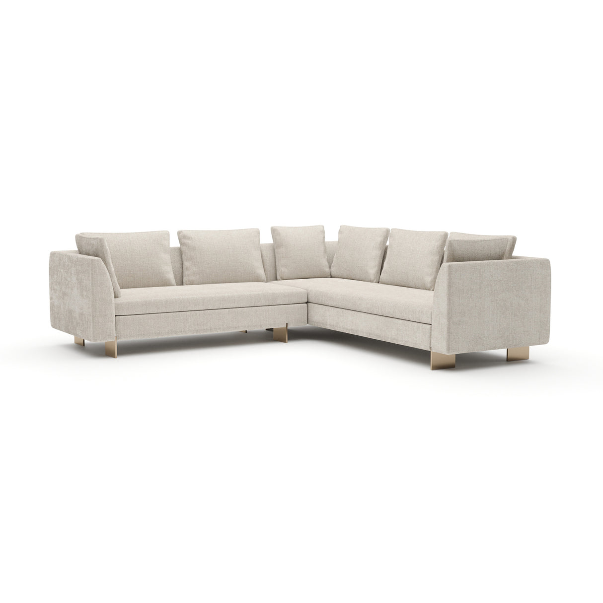 White Chenille Sectional Sofa L | Oroa.com
