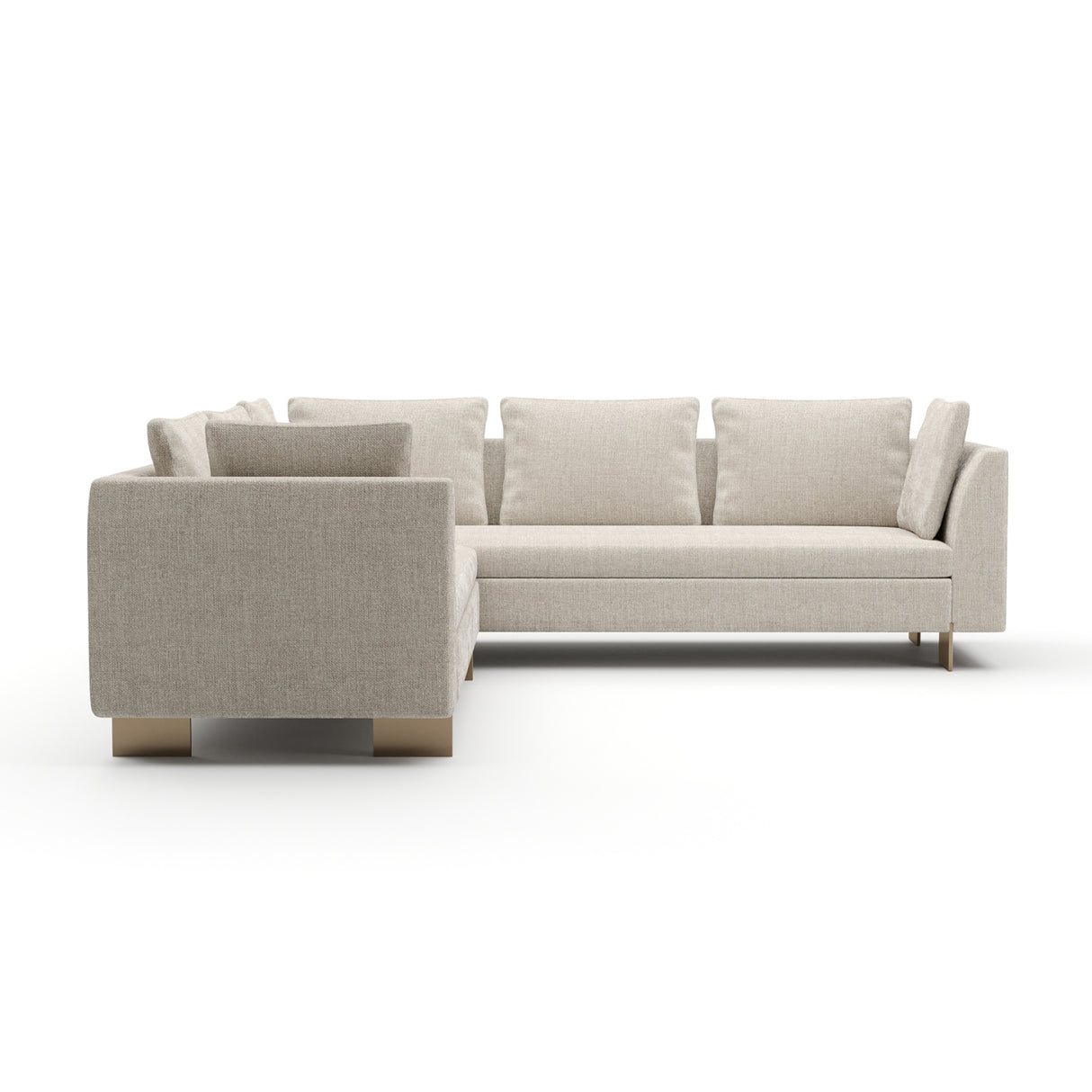White Chenille Sectional Sofa L | Oroa.com