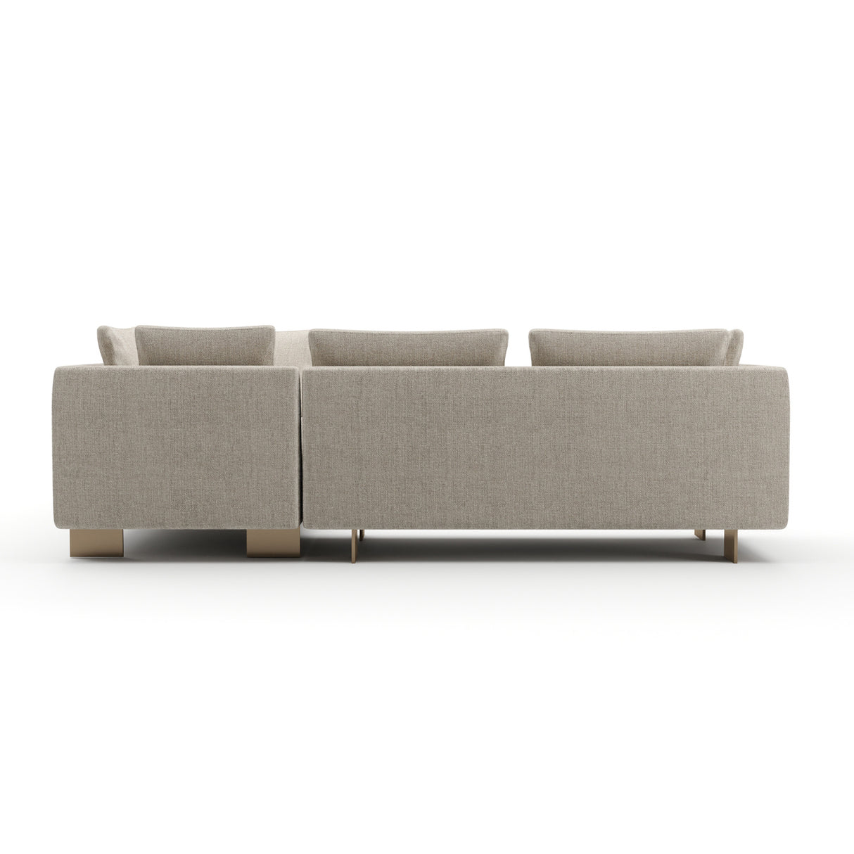 White Chenille Sectional Sofa L | Oroa.com