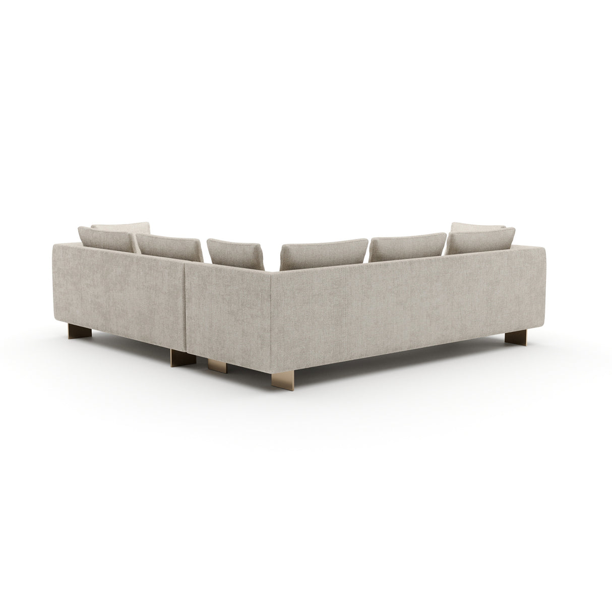 White Chenille Sectional Sofa L | Oroa.com