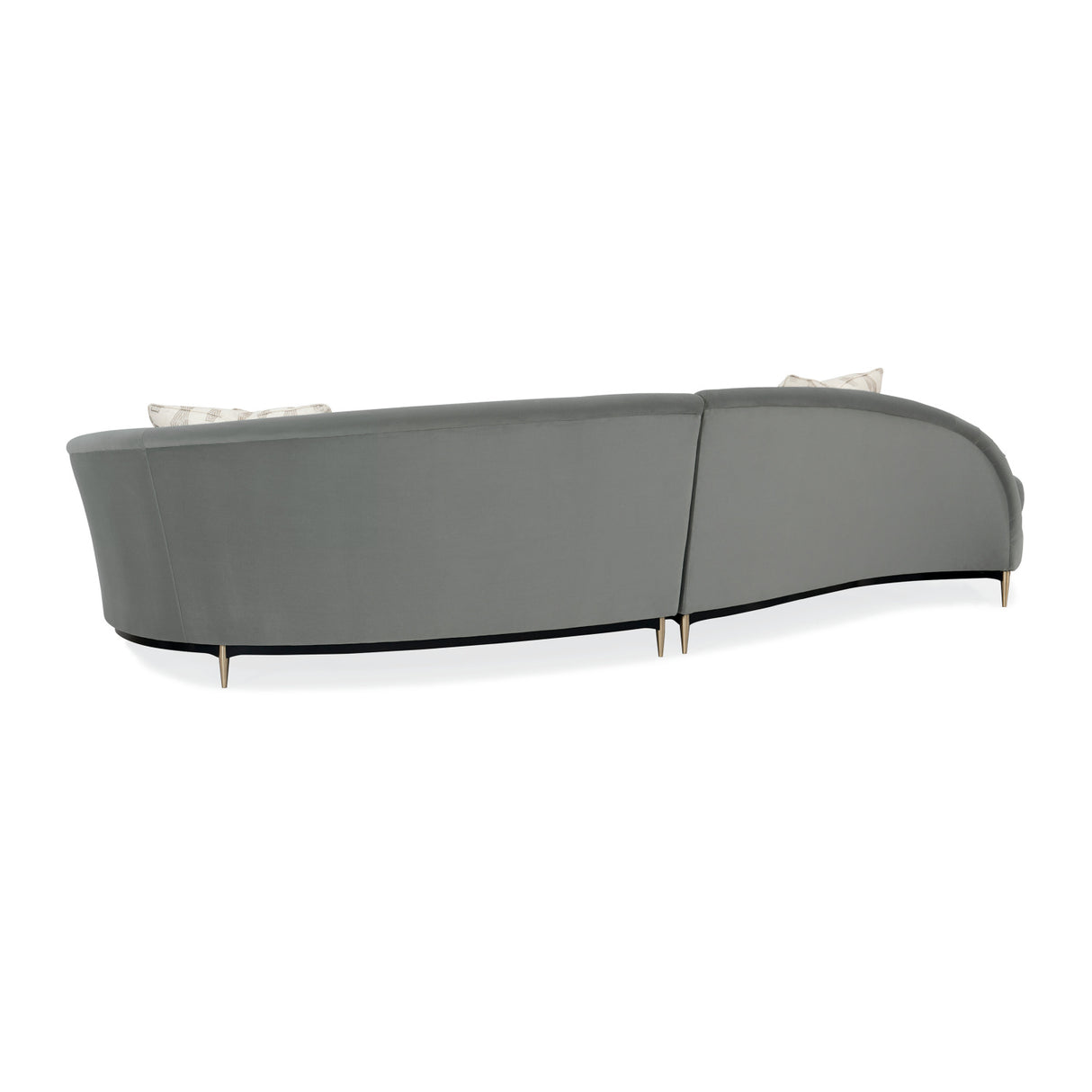 Gray Velvet Right-Armed Loveseat | Oroa.com